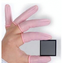 供应100%天然乳胶指套 高弹力无粉粉红指套 耐刺防油污手指套