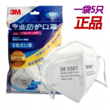 3M 商超装 9501KN95折叠式防护口罩  耳带式 / 标准号PM2.5口罩
